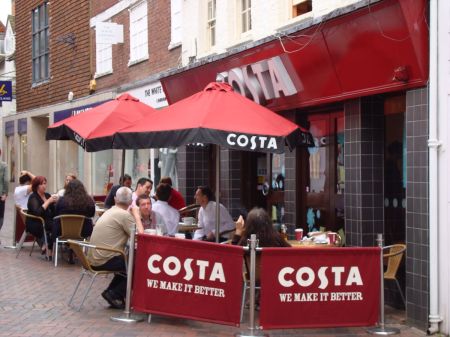Peoplecoffee Shop on One Of Four Costa Coffee Shops In Guildford