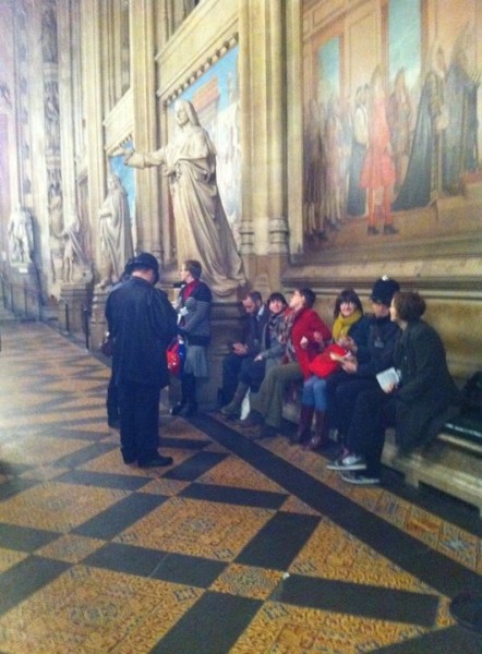 Climate Rush carol singers in St. Stephen's Hall, having been escorted out of Central Lobby