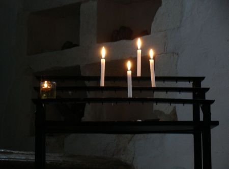 candles in Godalming Parish Church