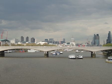 view downstream from Hungerford Bridge