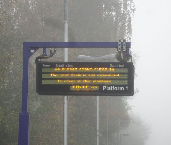  no information of rail works on platform display